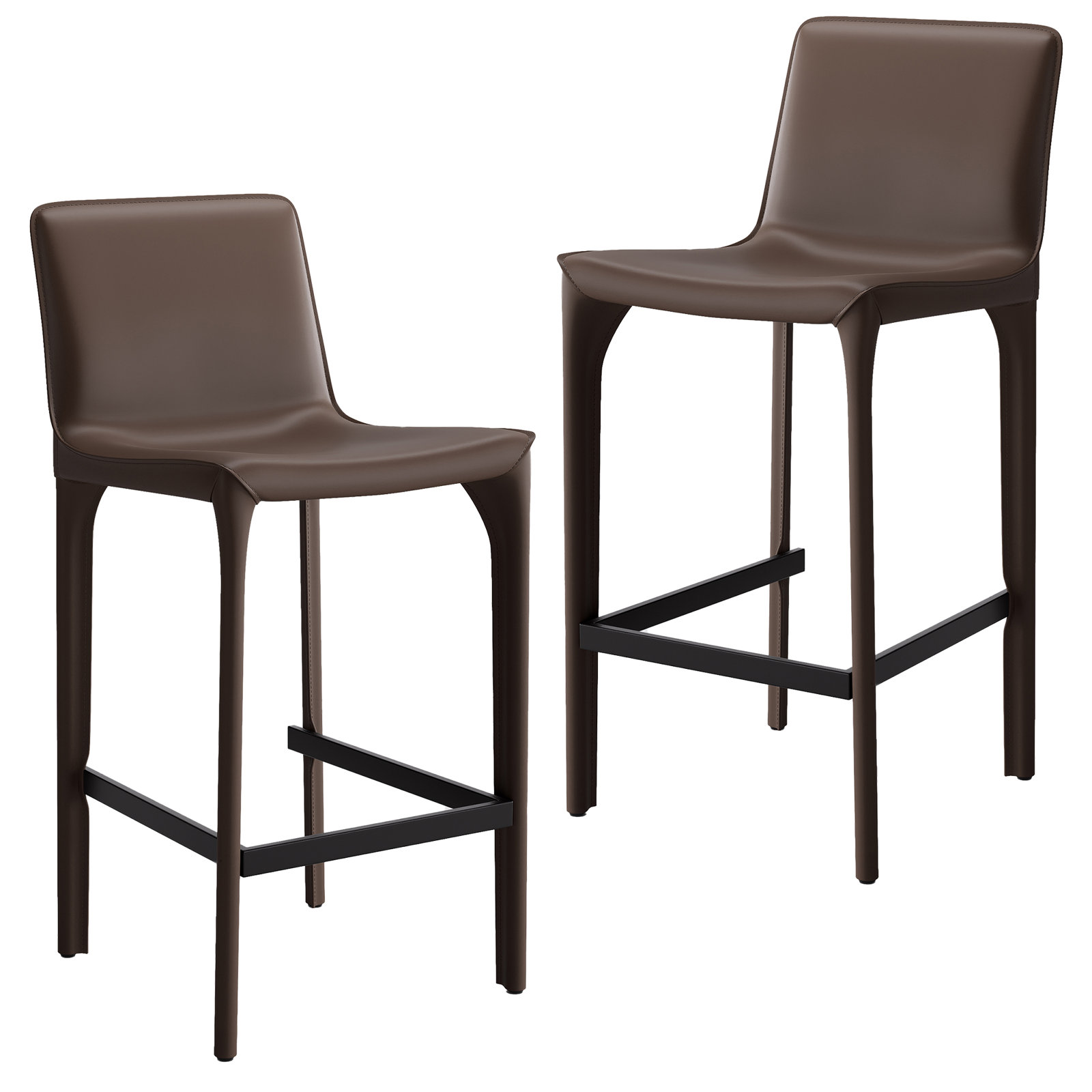Vannes Vegan Leather Barstool, Coffee, 2