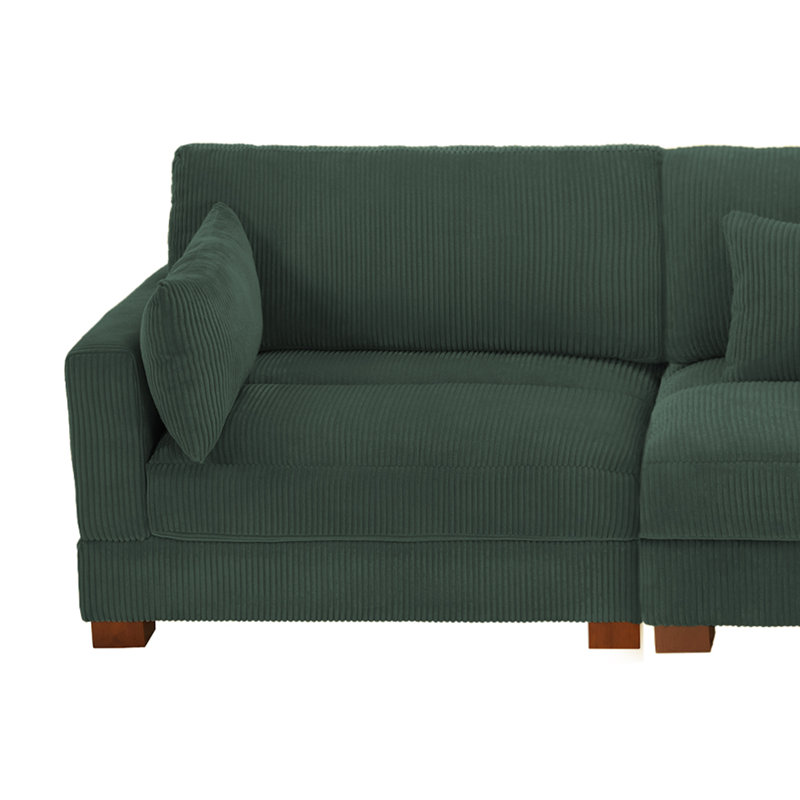 Maelina 312.4Cm Square Arms Modular Sofa, Hunter Green