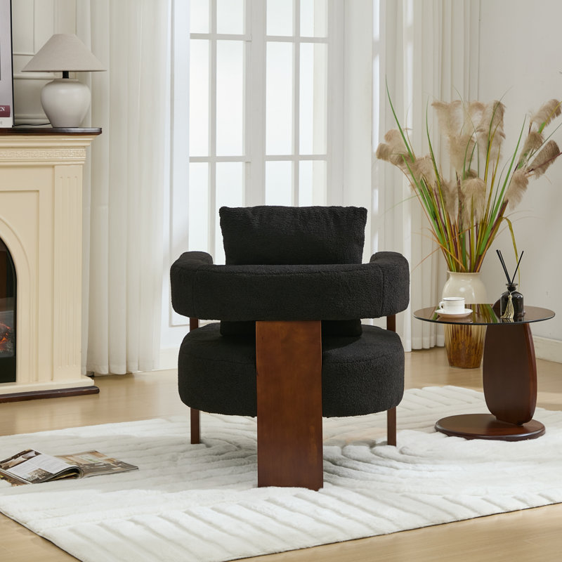 Chaise d'appoint rembourrée à 3 pieds, Black