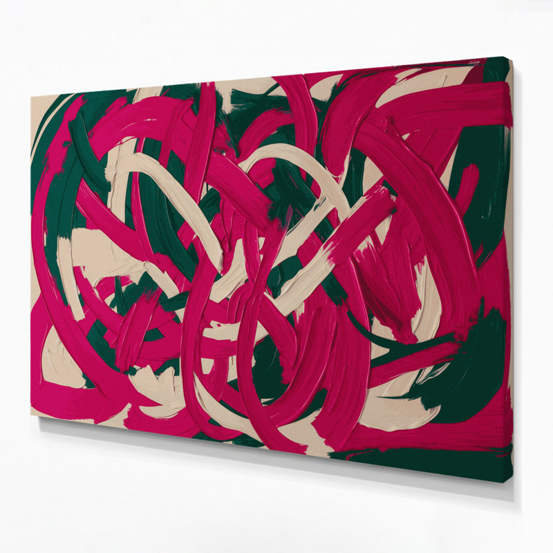Neo Expressionism 39 Red Canvas Wall Art, 11" H x 14" W