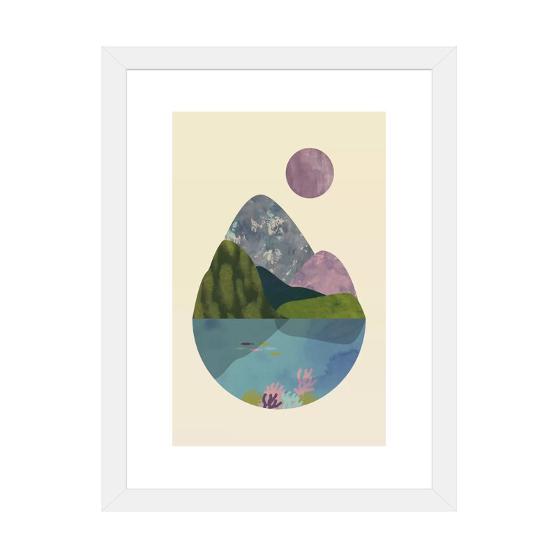 " Summer " by Flatowl, 32" H x 24" W x 1" D, White Framed Fine Art Paper