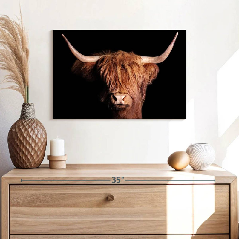 " Scottish Highland Cow ", 16" H x 24" W x 1.25" D