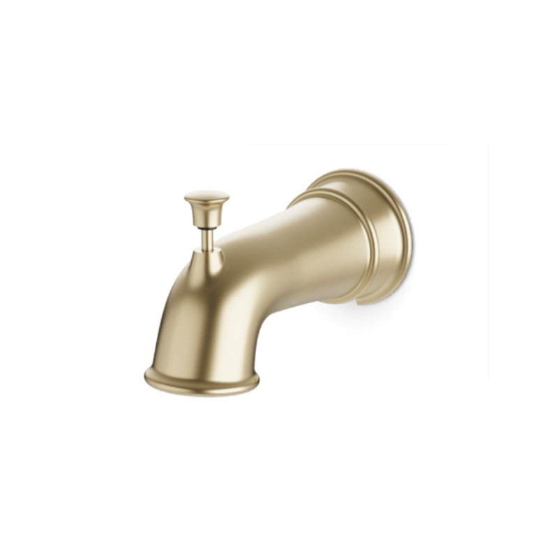 Trova Tub Spout With Diverter Classic Satin Brass, Satin Brass