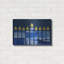 Art mural en métal Lark Manor ™ «Blue and White Menorah» par Linda Woods