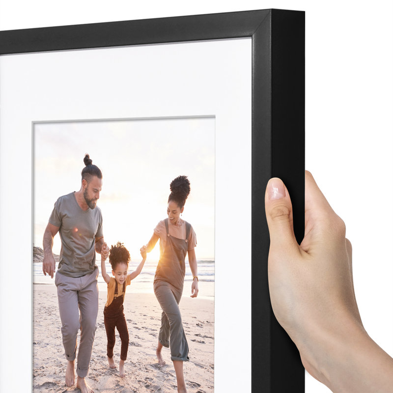 Black 11x14 Gallery-Style Picture Frame with Mat