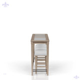 Frosted Glass Console Table With 3 Stools