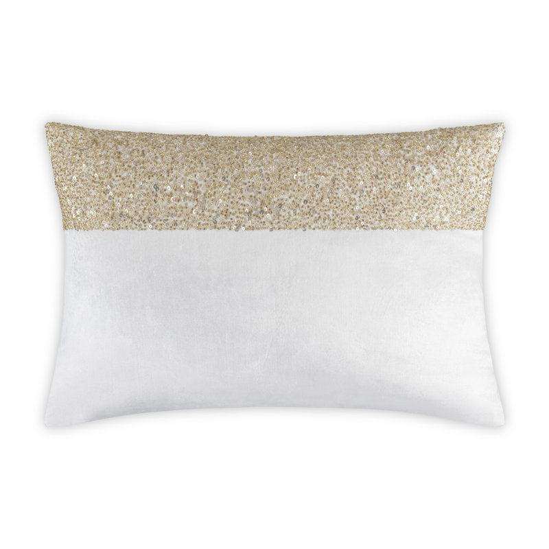 Lena Abstract Velvet Throw Pillow, Ivory
