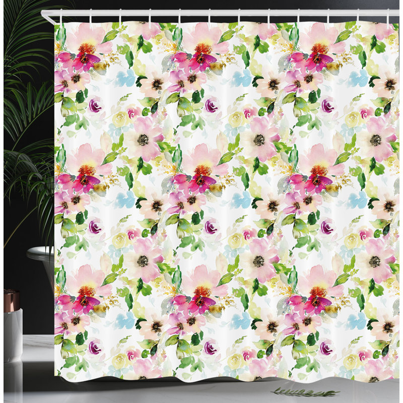 Shower Curtain with Hooks Included, 70"H x 69"W