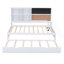 Lit de jour de style moderne avec tablettes de rangement, tableau noir, tableau de liège et ports USB, lit de jour avec lit gigogne