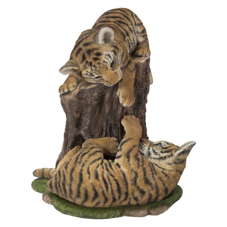 Hi-Line Gift Sitting White Tiger CUB Statue