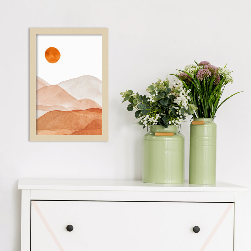 Doris Mountain Range I par Amy Lighthall - reproduction d'art sur papier encadrée, H 16 po x l 11 po, Brun
