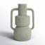Paper Mache Abstract Textured Decorative Vase with Squared Handles-249156709