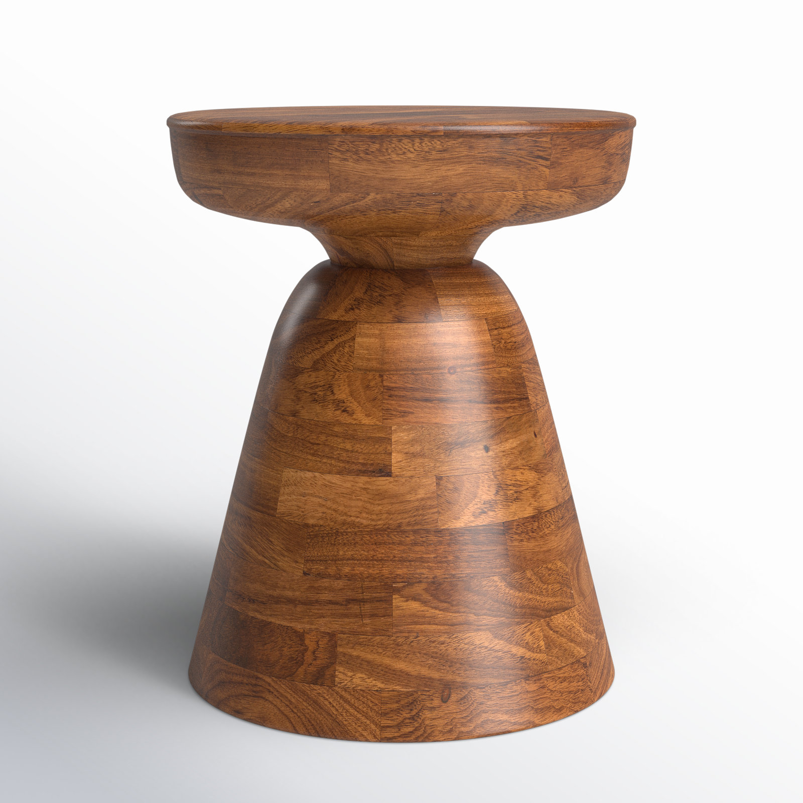 Vanola Drum Wooden Accent Table, Wooden Brown