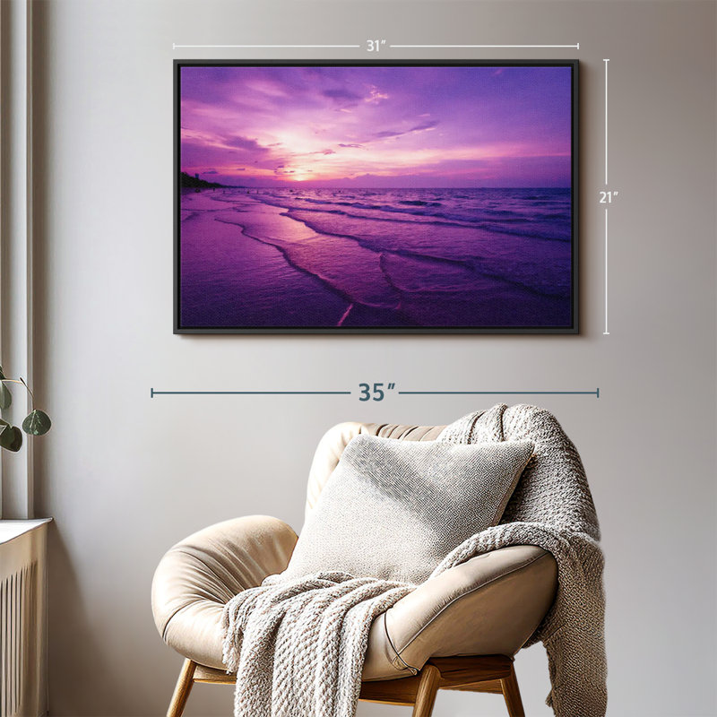 Purple Beach Canvas Print, 21" H x 31" W