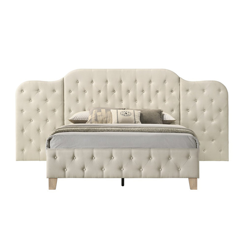 Mobilier de chambre contemporain en bois capitonné avec tête de lit et tête de lit 1pc