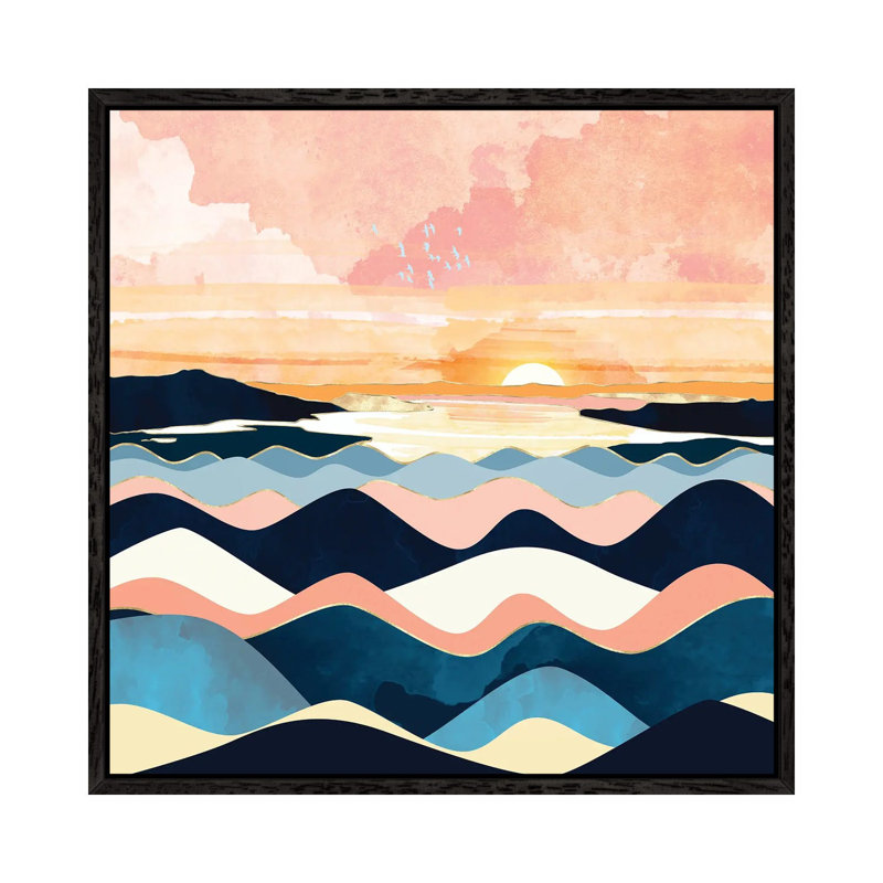 Autumn Ocean - Print on Canvas, Black Framed, 93.98 cm H x 93.98 cm W
