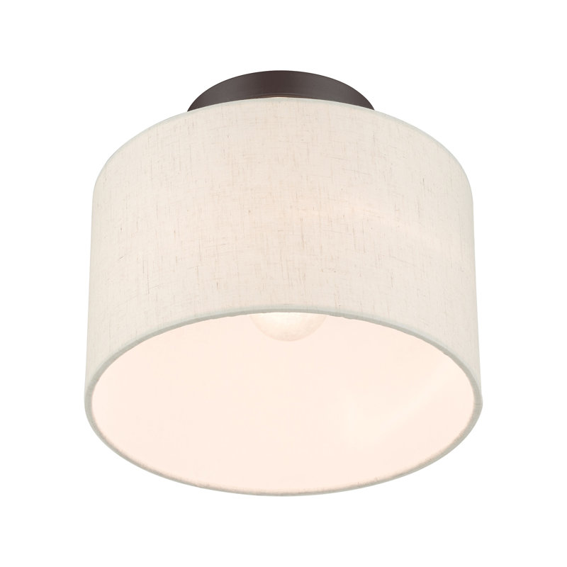 Plafonnier semi-encastré 1 lumière Darian, Bronze anglais, H 8,5 po x l 10 po x P 10 po