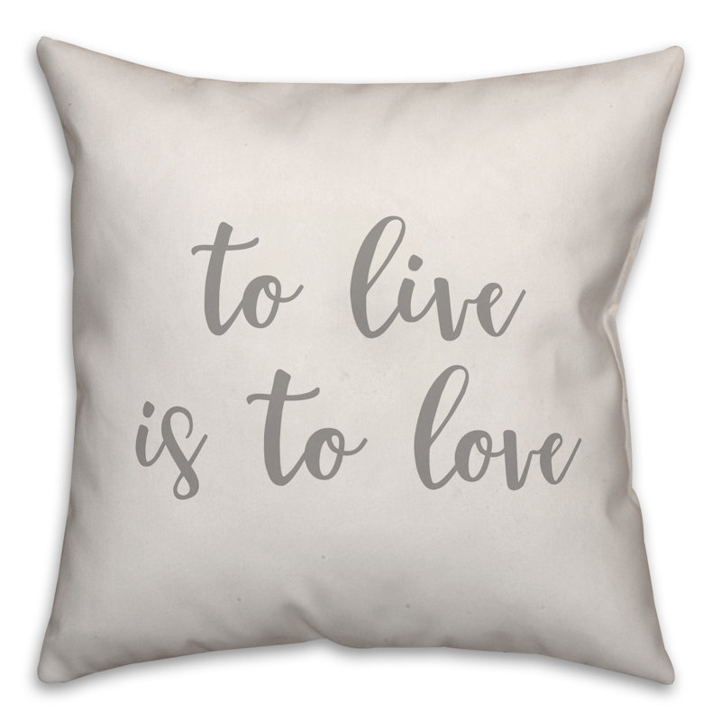  Oreiller carré To Live is to Love, Blanc, Housse de coussin et insert