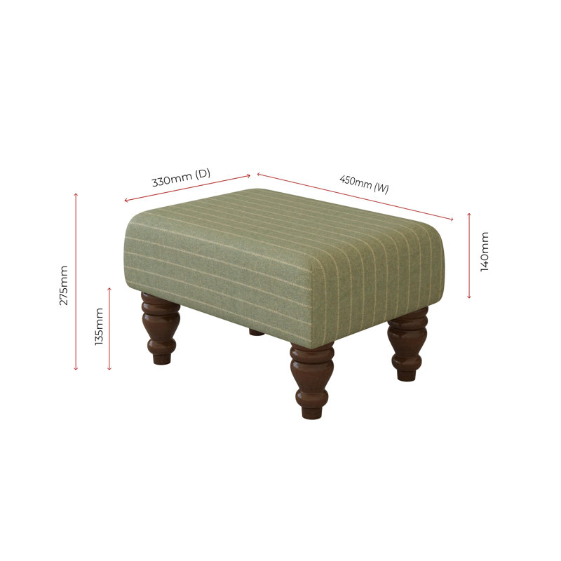 Autryville Wood Turned Leg - Pinstripe Wool, Mahogany, Seaglass Green