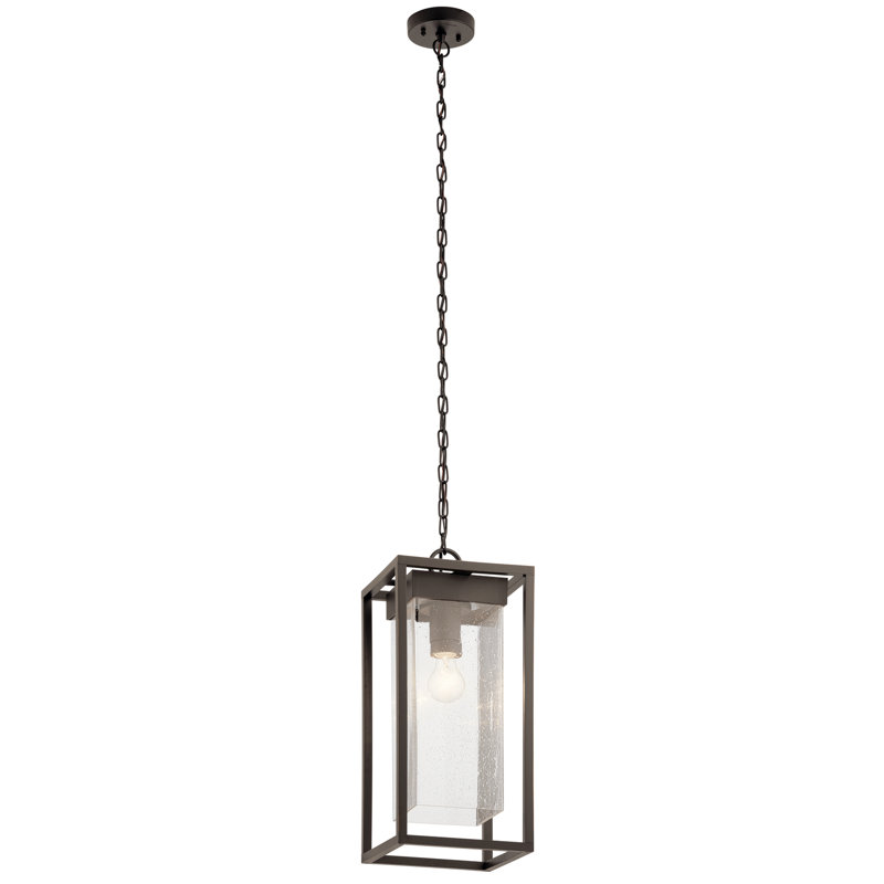 Mercer 24" Olde Bronze Outdoor Pendant with Clear Seeded Glass
