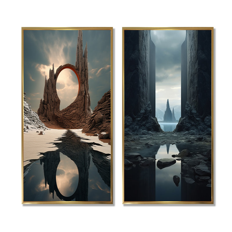 «Mind Blowing», ensemble de salon Wall Art, H 28 po x l 25 po, Encadrement doré