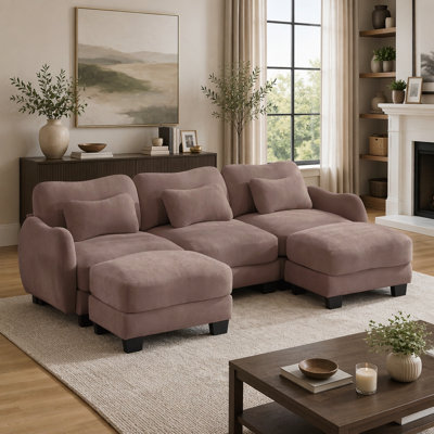U-Shaped Sectional with Ottomans