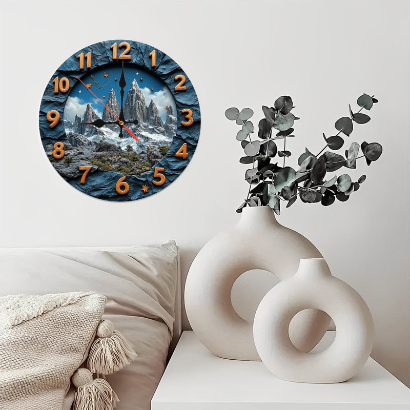 Horloge murale montagne
