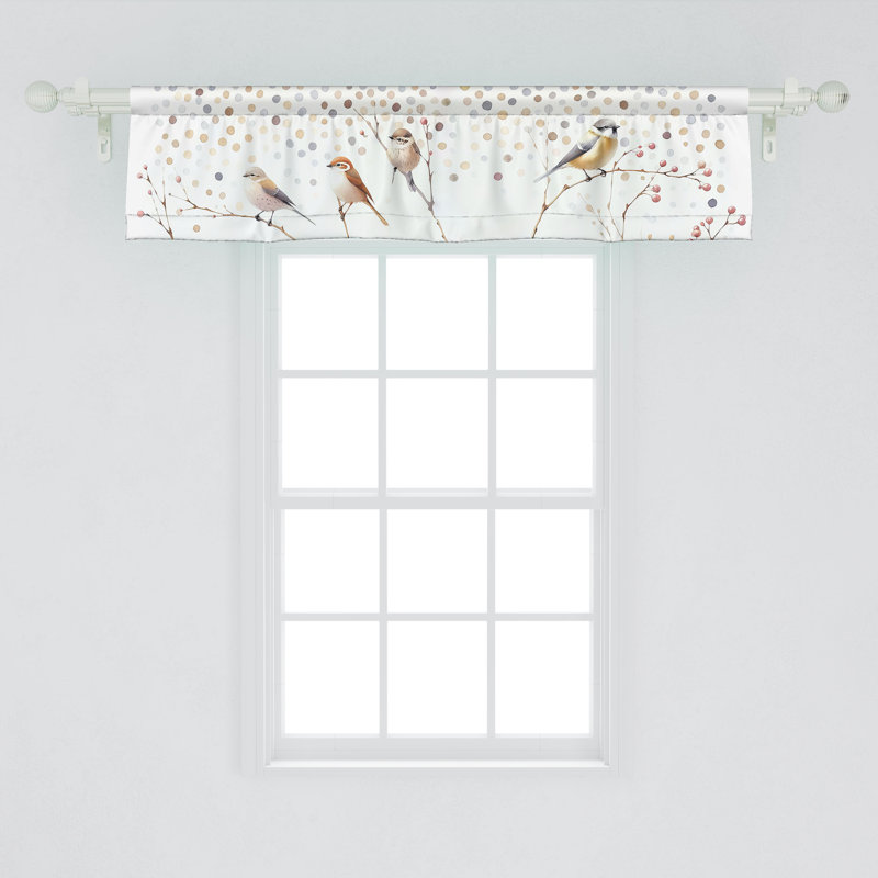 Birds and Dots Light Filtering Satin Valance