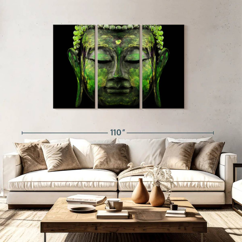 Adella Green Buddha, 48" H x 74" W