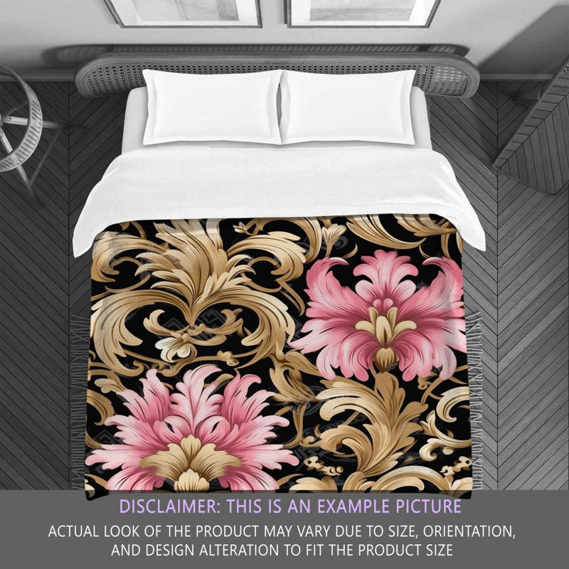 Polyester Comforter, Brown/Pink Floral, King Comforter