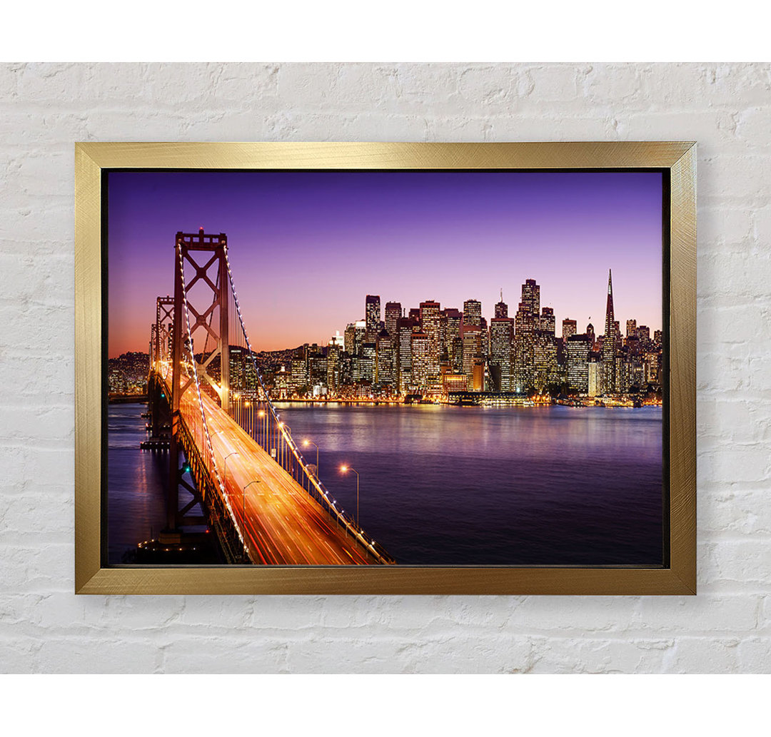 Golden Gate Bridge Purple Waters - Einzelner Bilderrahmen Kunstdrucke