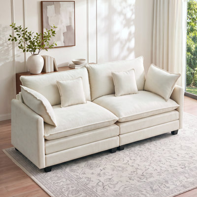 78" Oversized Cloud Chenille Upholstered Modular Sofa