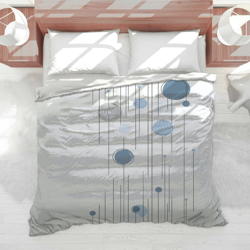 Circles Bedding Abstract Comforter Modern, Queen