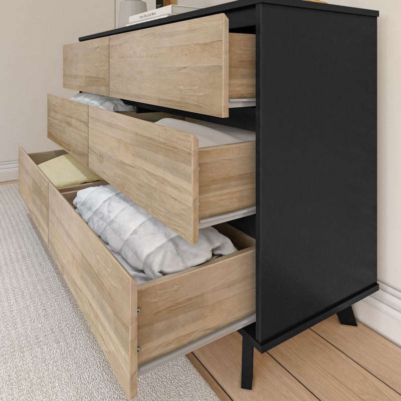 Ensemble de chambre configurable avec lit plateforme grand en bois massif 4 pièces