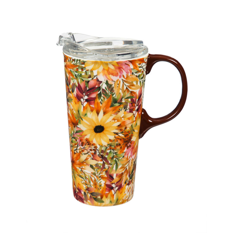 Grande tasse de voyage en céramique d’automne bénédiction 17 Oz
