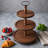 Wooden Tiered Tray 3-tier Decorative Stand Farmhouse Serving Round Cupcake Display With Metal Handle Brown Fruits For Home Party Decorations-129030264