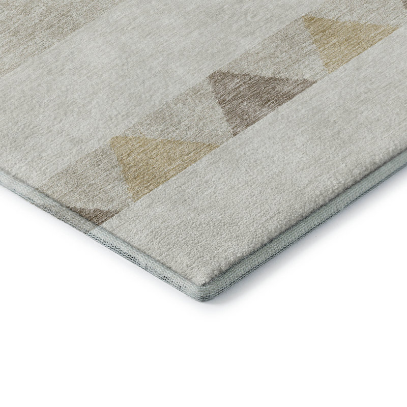 Premium Machine Washable Prisco Ivory Rug, Rectangle 10' x 14'