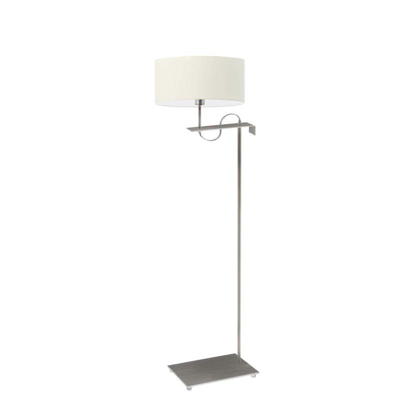 Arlesia 160cm Swing Arm Floor Lamp with USB, Ecru, Silver