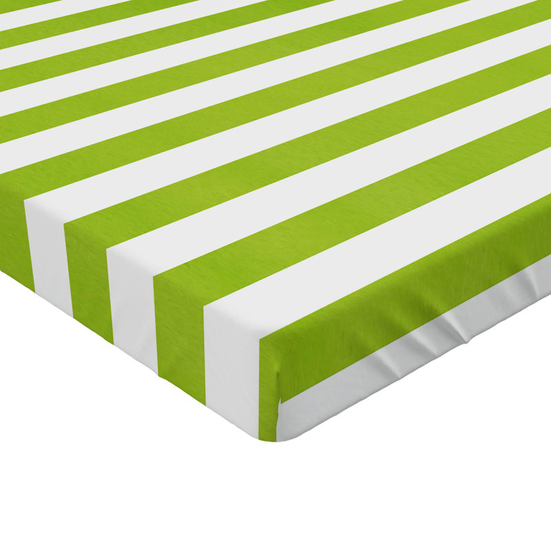 Drap-housse orange Ambesonne, Drap-housse pour lit simple TG, Rayé blanc / vert lime