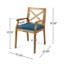 Chaise de salle à manger, 2 pièces, avec 2 coussins