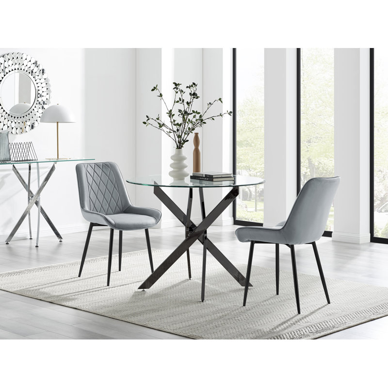 Bernell 2 - Person Dining Set, Grey/Black