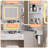 White Makeup Vanity Desk with LED Mirror, Charging Station, 2 Drawers and Stool
