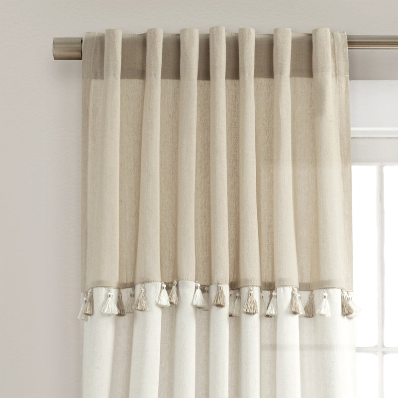 Cotton Blend Room Darkening Curtain Pair, Linen
