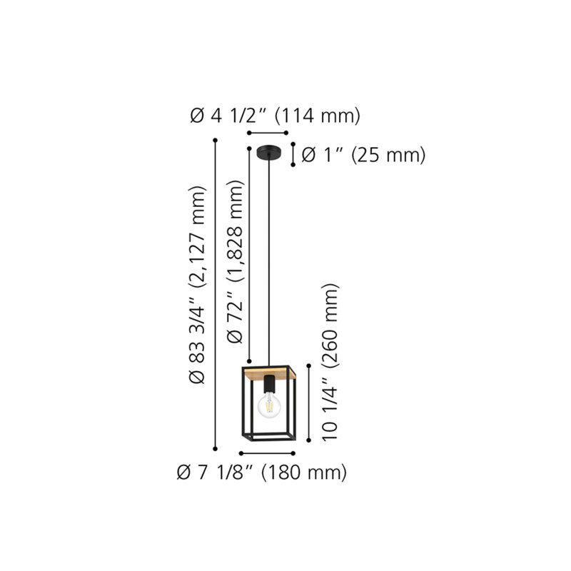 Luminaire suspendu 1 lumière Libertad