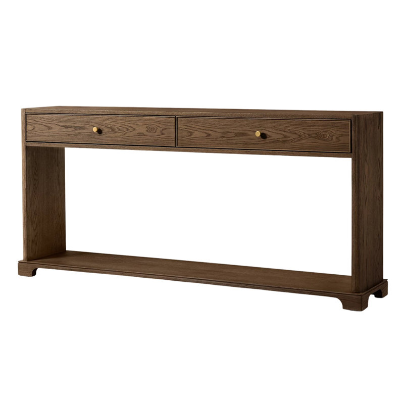 Console rétro style français, H 33,9 po x l 72 po x P 14 po, Marron foncé