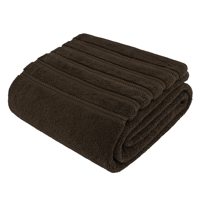 Grand drap de bain 100% coton 35 x 70 Darcelle, Brun chocolat