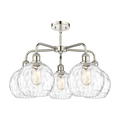 Lustre suspendu 5 lumières en verre 24 po Athens