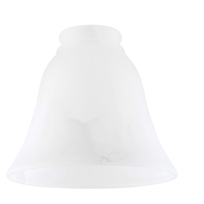 12cm H Glass Bell Lamp Shade ( Screw On ) in White