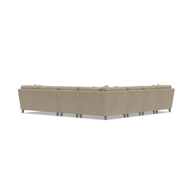 Mila Sectional, Light Brown Polyester, 33.5" H x 137" W x 137" D, Left Hand Facing