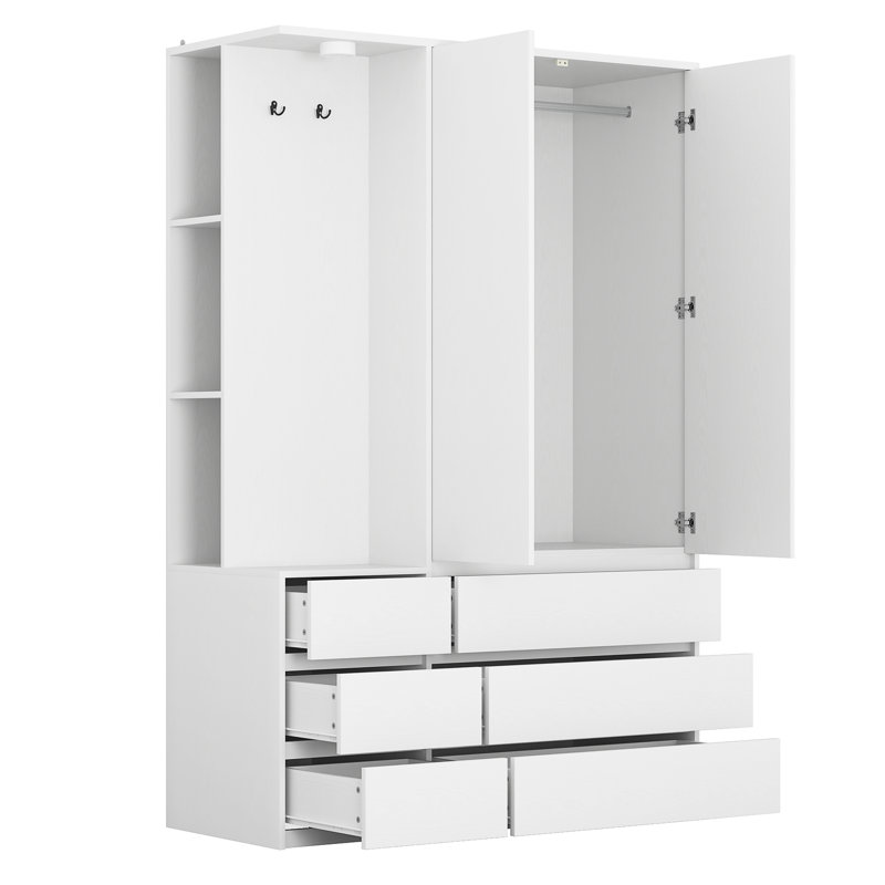 Garde-robe H 70,8 po, Blanc
